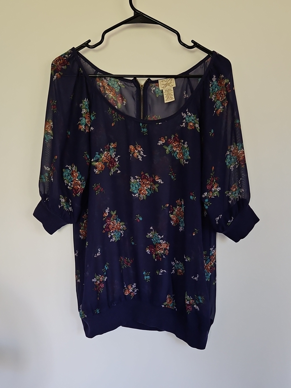 Vintage Sheer Sleeve Blouse Dress